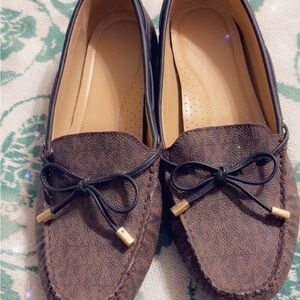 Michael Kors Brown Loafers with Black Accents